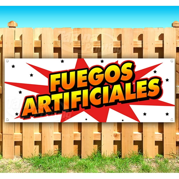 New Many Sizes Available Advertising Fuego ARTIFICIALES 13 oz Heavy Duty Vinyl Banner Sign with Metal Grommets Store Flag, New Many Sizes Available Advertising Fuego ARTIFICIALES 13 oz Heavy Duty Vinyl Banner Sign with Metal Grommets Store Flag,